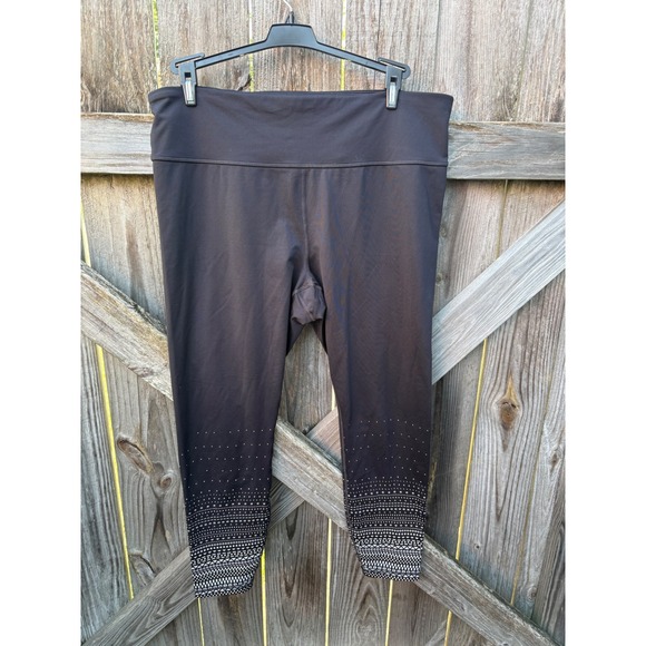 GapFit Pants - GapFit Winterbrush Reflective Leggings Black Geometric XL 396081-00